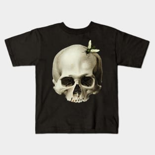 Skull with a fly around Kids T-Shirt